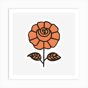 Orange Rose Art Print