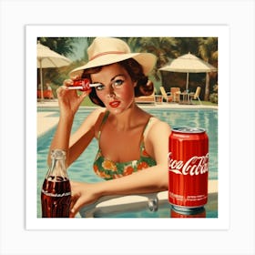 Coca Cola Girl Art Print