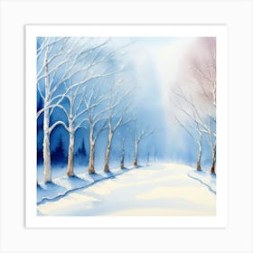 Snowy Road Art Print