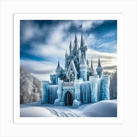 Ice castle, blue sky Art Print