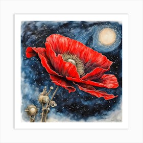 Steampunk Poppy Art Print