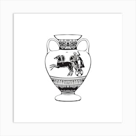 Black And White Greek Vase Art Print