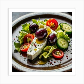 Greek Salad With Olives And Tomatoes Art Print