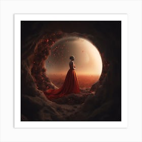 Woman In A Red Dress 2 Art Print