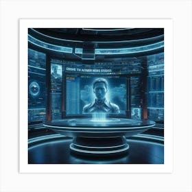 Futuristic Office 9 Art Print