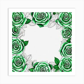 Green Roses 15 Art Print