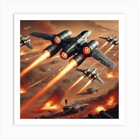 Flame Seraphs Aerial Interceptors Art Print