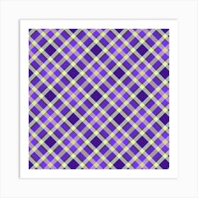 Purple Plaid Fabric Art Print