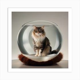 Cat In A Fish Bowl 12 Art Print