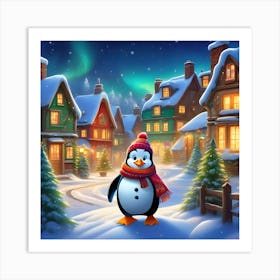 Christmas Penguin Art Print