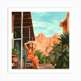 House in the canyon Art Print