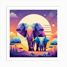 The Wise Ones of the Wild Elephants Art Print