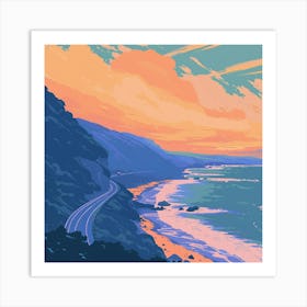 Sunset At The Beach 2 Art Print