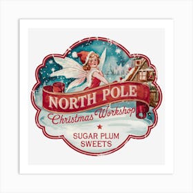 North Pole Christmas Workshop Art Print