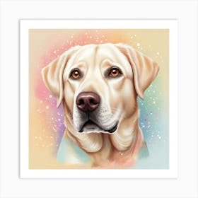 Dreamy Labrador Retriever Portrait with Magical Hues Art Print