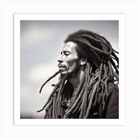 Black And White Photograph Of Bob Marley 1 Art Print