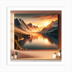 Sunset In The Mountains 3 Art Print