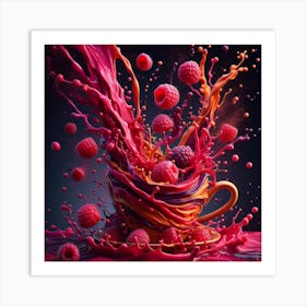 Splashing Berries Art Print