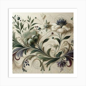 Botanical pattern 4 Art Print