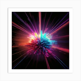 Laser Explosion Glitch Art 15 Art Print
