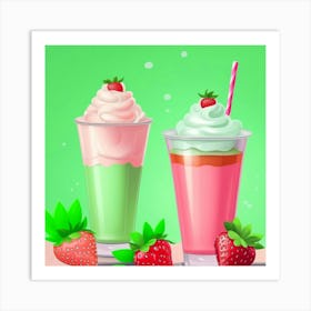 Strawberry Milkshake Art Print