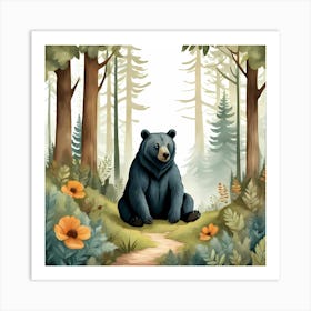 Bear's Tranquil Nature Retreat Art Print