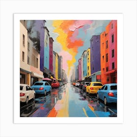 Colorful City Street Art Print