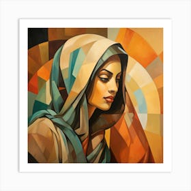 Cubism Moroccan Woman 01 Art Print