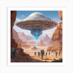 Color Harmony Peramids Aliens Watercolor Art Print