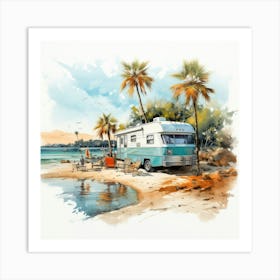 Rv By The Beach Art Print