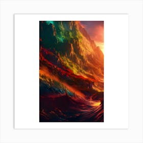 Sunset On The Mountain Art Print