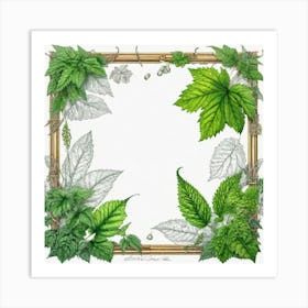 Frame With Leaves 2 Art Print