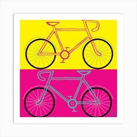 Bikes 4 Square Art Print