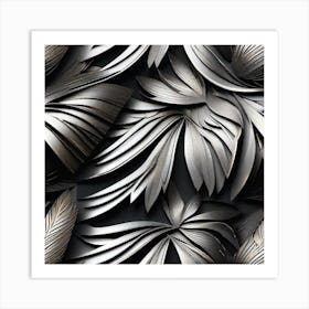 Abstract Metal Leaves Art Print