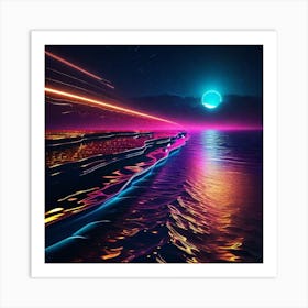 Neon Beach Art Print