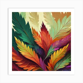 Colorful Leaves Art Print