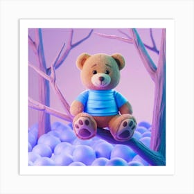 Teddy Bear In The Forest Art Print