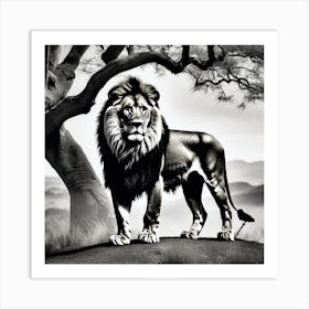 Lion In The Forest 7 Art Print