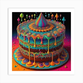 Psychedelic Cake Art Print