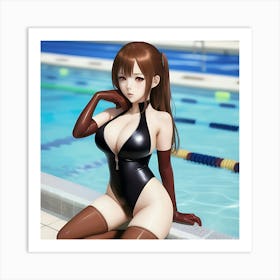 Sexy Girl In Swimsuit Art Print