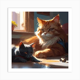 Cat Painting Art Print