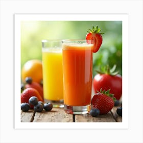 Fresh Fruit Juice Art Print