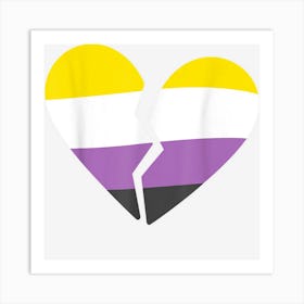 Non Binary Heartbreak Nonbinary Broken Heart Pride Month Art Print