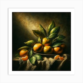 Oranges In A Bowl Art Print