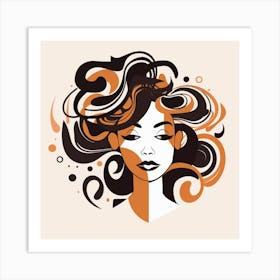 Woman With Curly Hair 1 Art Print