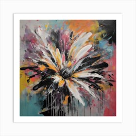 Flower Graffiti Abstract Paint Chaos Color Burst 1 Art Print