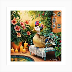 Duck In The Garden 1 Art Print