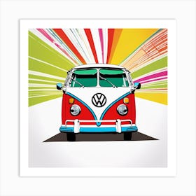 Colourful Vw Bus Art Print