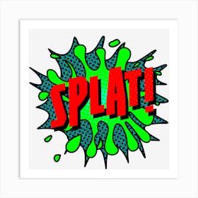 Splat Pop Art Comic Halftone Retro Art Print