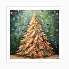 Aqua Aurora Christmas Radiance Art Print